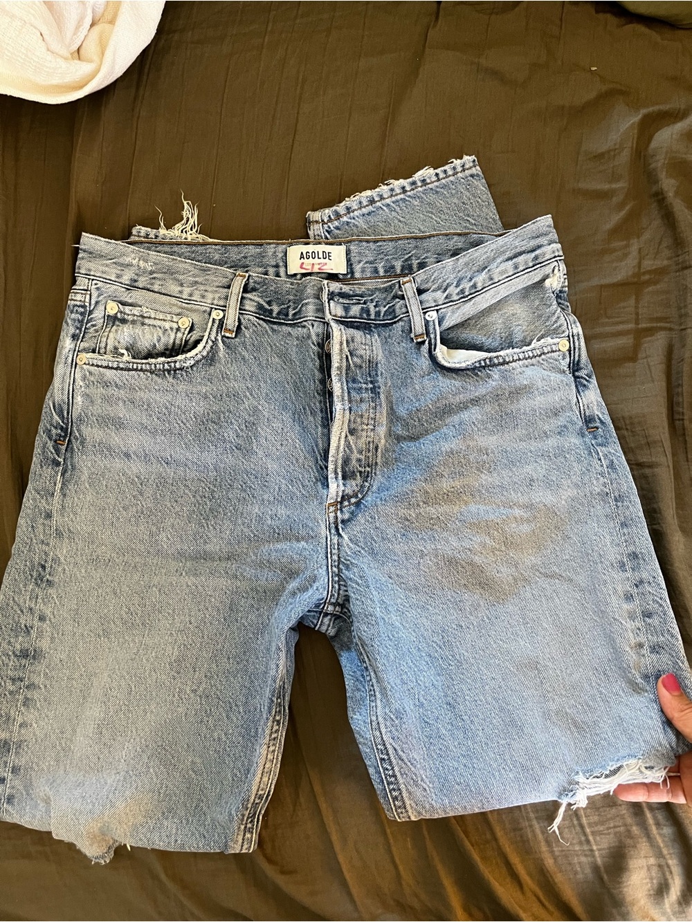 Agolde Light Blue Distressed Skinny Jeans